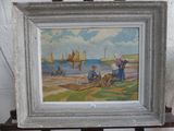 une photo d'un tableau représentant un homme et une femme sur la plage