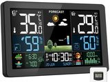 a close up of a clock on a wall with a remote control