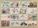 une image représentant une photo d'un ensemble de dessins accrochés au mur