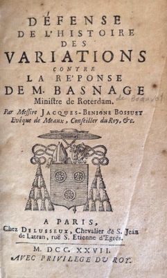 53.	[Religiosa]. BOSSUET. Justification des réflexions sur l…