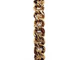 an image of a close up of a gold bracelet on a white background