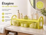 une photo d'un plan de toilette sur lequel sont posés de nombreux objets