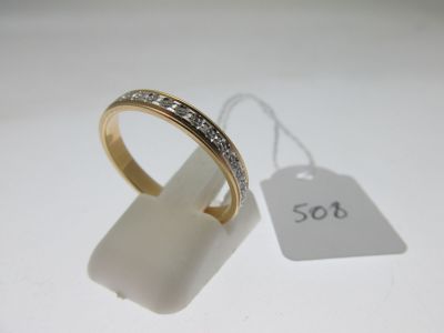 alliance ruban or 750°/°° deux tons au bandeau central dia… - Photo 1