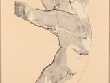 an image of a black and white drawing of a person on a skateboard