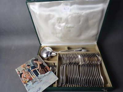 CHRISTOFLE Ménagère en métala rgenté, modèle Vendôme, comprenant 12 co - Photo 1