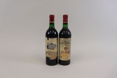 deux bouteilles de vin posées l'une à côté de l'autre sur une surface blanche