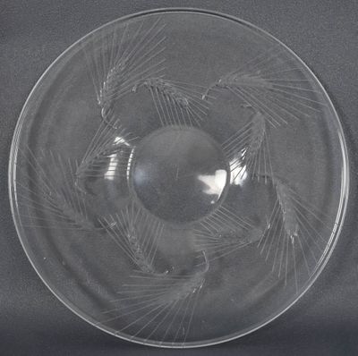 a clear glass plate with a design on it