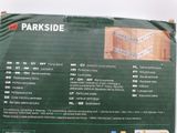 packaging of a package of parkside products including a green tarp and a white background