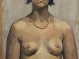 an image of a painting of a woman with her eyes closed