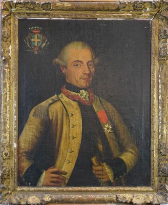 portrait d'un homme en uniforme militaire dans un cadre doré