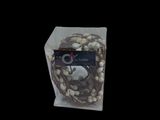 a package of chocolate covered donuts in a clear box