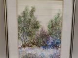 an image of a picture of a painting of trees in the snow
