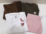 three pairs of men ' s t - shirts are on a white table