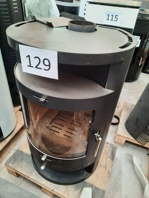 an image of a wood burning stove in a store
