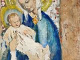 an image of a painting of a woman holding a baby