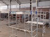 many scaffoldings that are in a building
