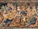 une image représentant une tapisserie sur laquelle figure un groupe de personnes