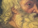 an old painting of a man with a long beard and a white beard