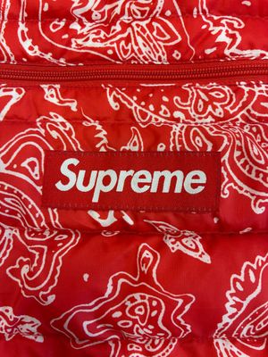 supreme red bandana print backpack bag