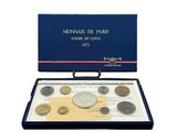 coffret contenant des pièces françaises dans une boîte bleue