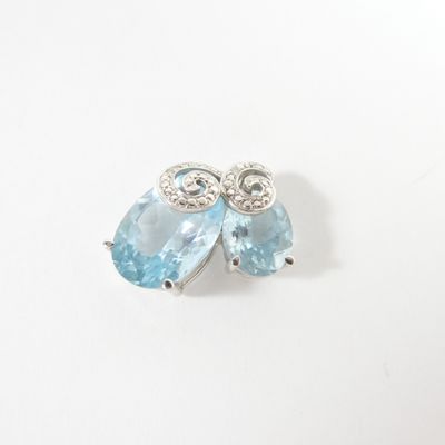 an image of a pair of blue topaze and white topaze earrings