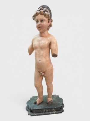 Ecole Italienne ou Espagnole (XVIII-XIXè) Putto en bois scul…