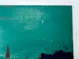 a picture of a painting of a boat in the water