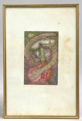 une image d'un tableau représentant une femme en robe rouge