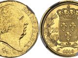 une pièce souveraine en or surmontée d'une couronne