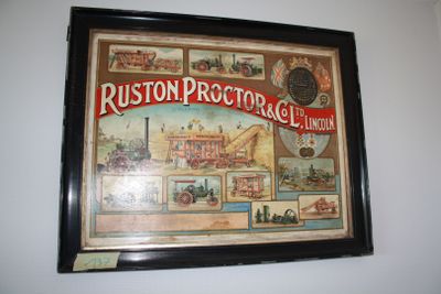 painting on the wall of a room with a picture of a bunch of things on it