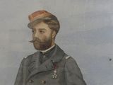 portrait of a man in a military uniform with a pipe in his mouth