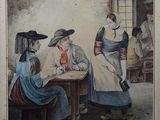 two women sitting at a table talking to each other