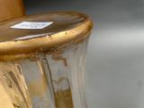 a close up of a blender with liquid in it