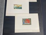 a picture of a collection of stamps on display in a case