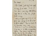 lettre manuscrite écrite à l'encre noire sur une feuille de papier