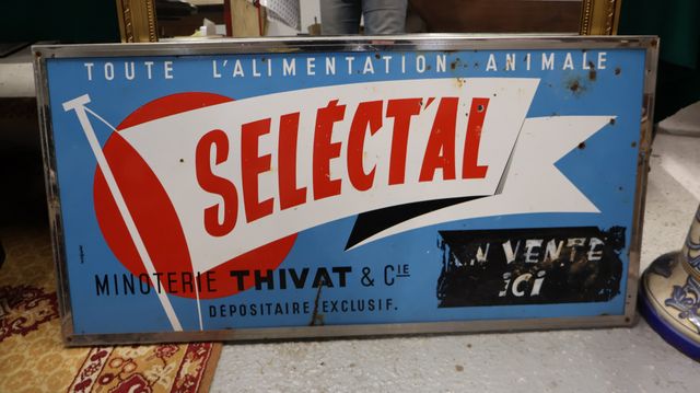 « SELECTAL » plaque en tôle émaillée ? quelques manques : H : 49....