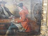 a painting of a man and a woman sitting at a table