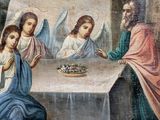 an image of a painting of a group of people sitting around a table