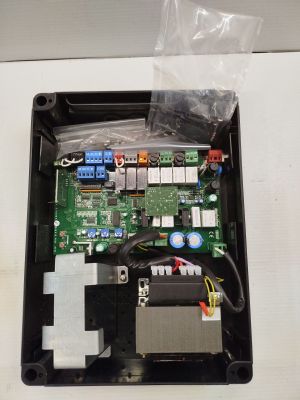 a black box with a circuit board inside of it