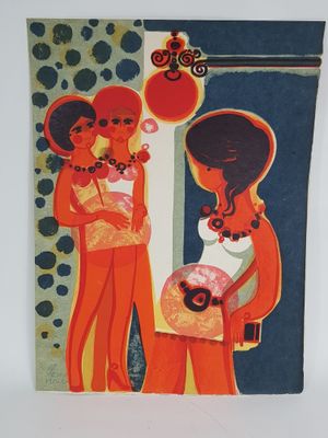 an image of a painting of two women standing next to each other