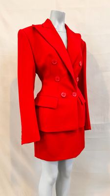 a red suit on a mannequin mannequin mannequin mannequin mannequin mannequin mannequin mannequin mannequin