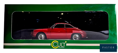 a picture of a red car in a green box
