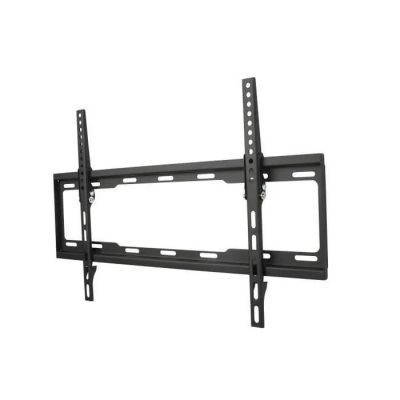un support mural de télévision noir avec un écran plat dessus
