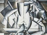 an image of a painting of a vase and a knife on a table