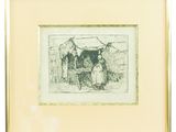 an image of a drawing of a man and a woman in a wagon