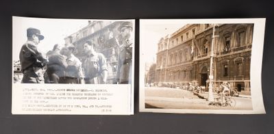 Libération de Marseilles. Deux photos noir et blanc, dimensi…