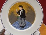 a plate with a picture of a man on it