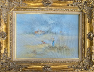 une photo d'une photo d'un tableau dans un cadre doré