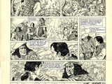 a page from a comic strip with a drawing of a man and woman talking to each other