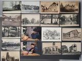 many pictures of a man that are hanging on a wall